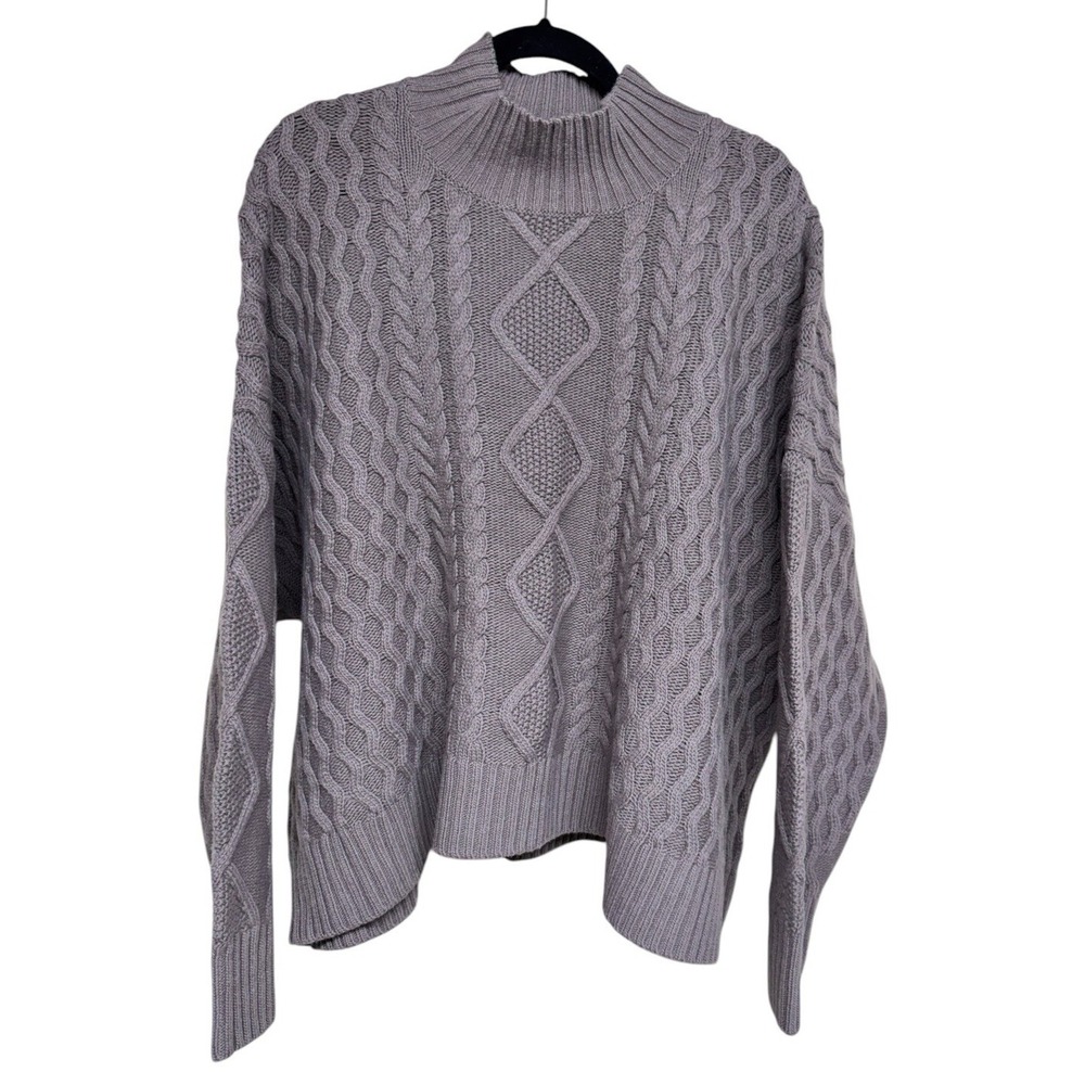 WEEKEND by Max Mara Saggio High Neck Wool Cable Sweater‎ Women's Size XXL